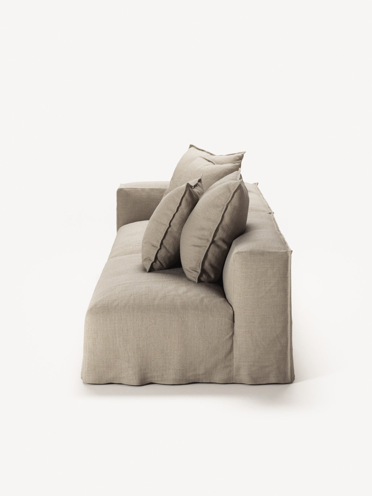 NOMAD - 3 Seat with open end - Right - Pure Linen Sandy Beige