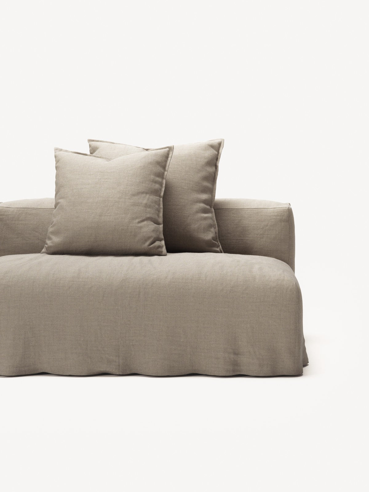 NOMAD - 3 Seat with open end - Right - Pure Linen Sandy Beige