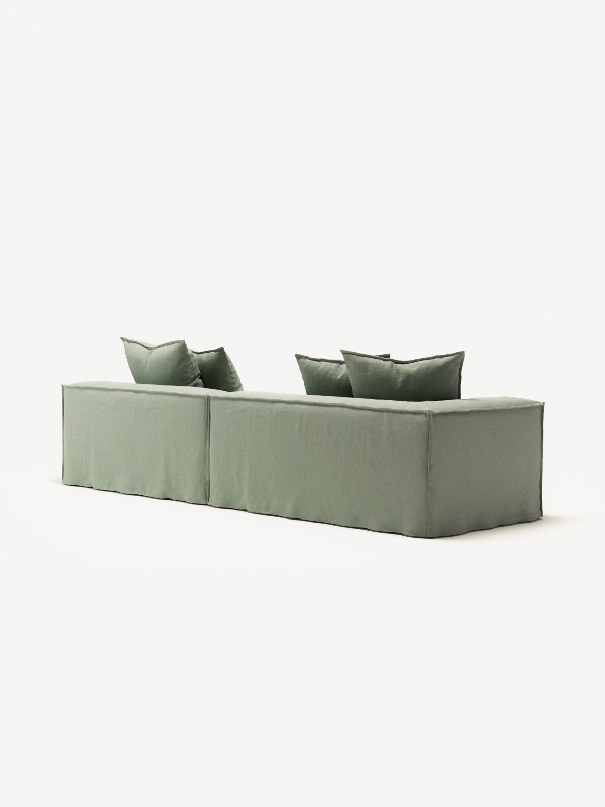 NOMAD - 3 Seat with open end - Right - Pure Linen Vivid Green