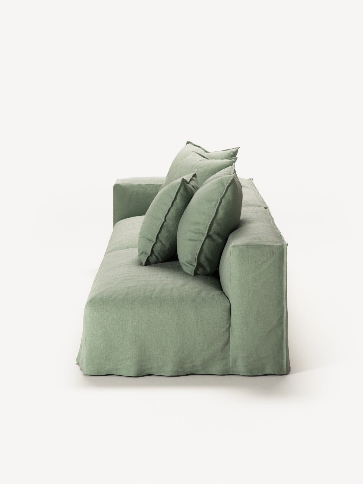 NOMAD - 3 Seat with open end - Right - Pure Linen Vivid Green