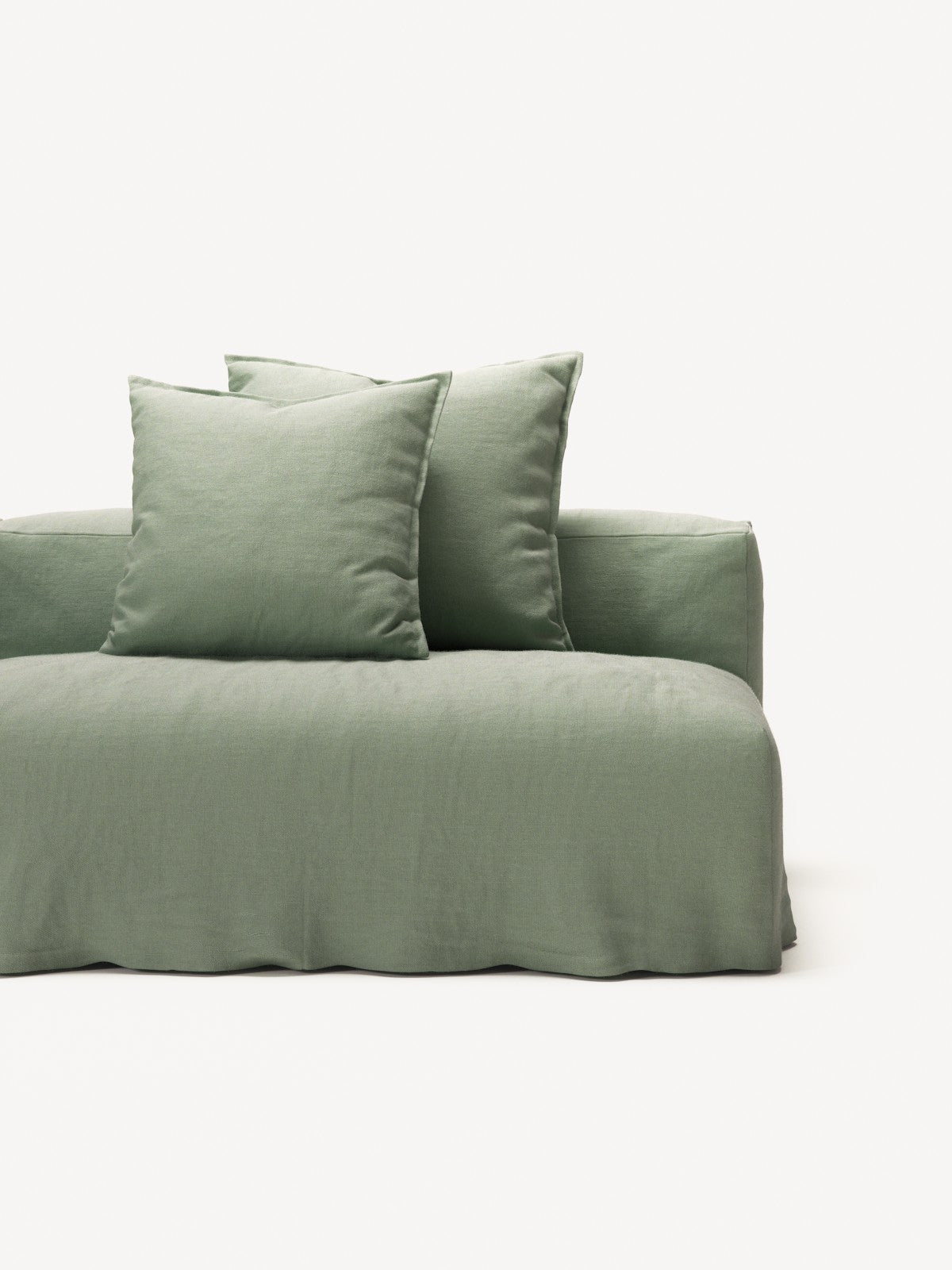 NOMAD - 3 Seat with open end - Right - Pure Linen Vivid Green