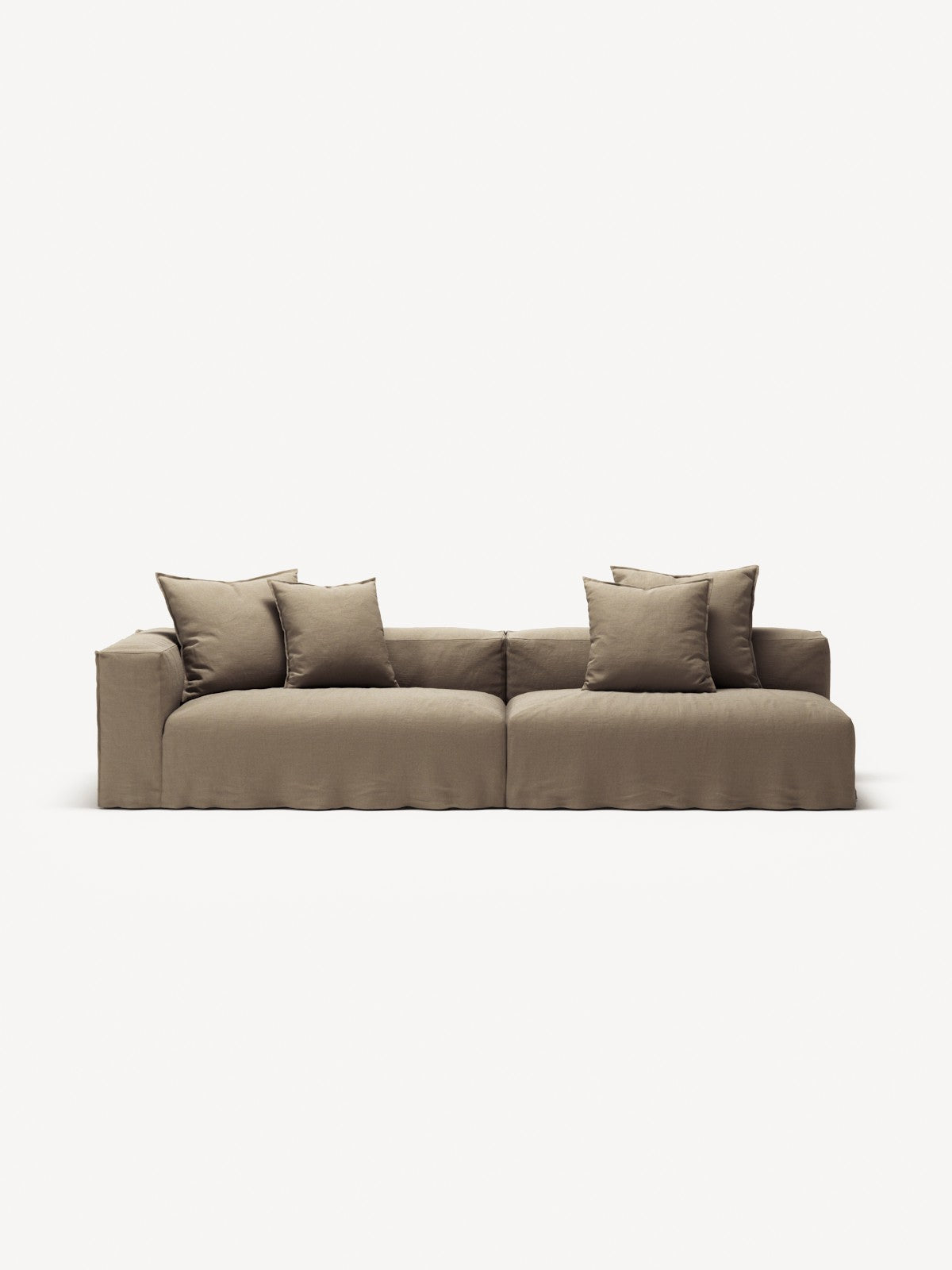 NOMAD - 3 Seat with open end - Right - Pure Linen Natural