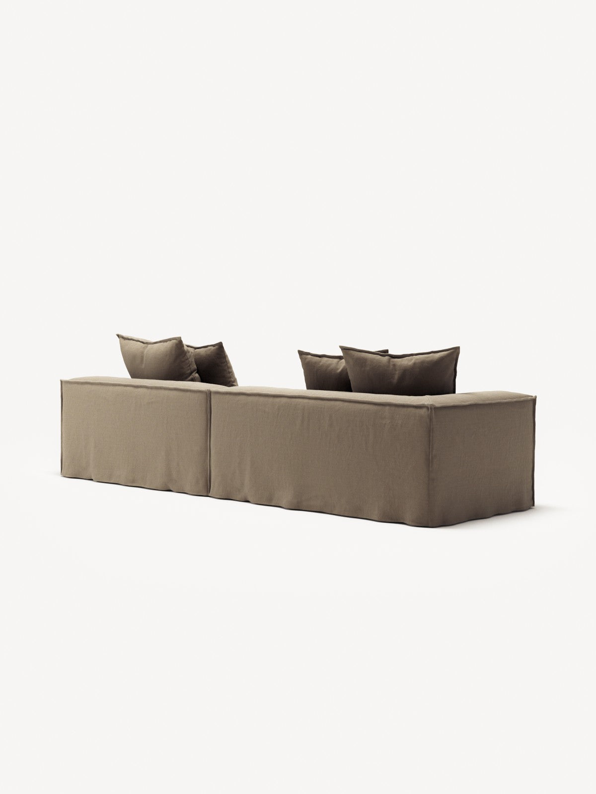 NOMAD - 3 Seat with open end - Right - Pure Linen Natural