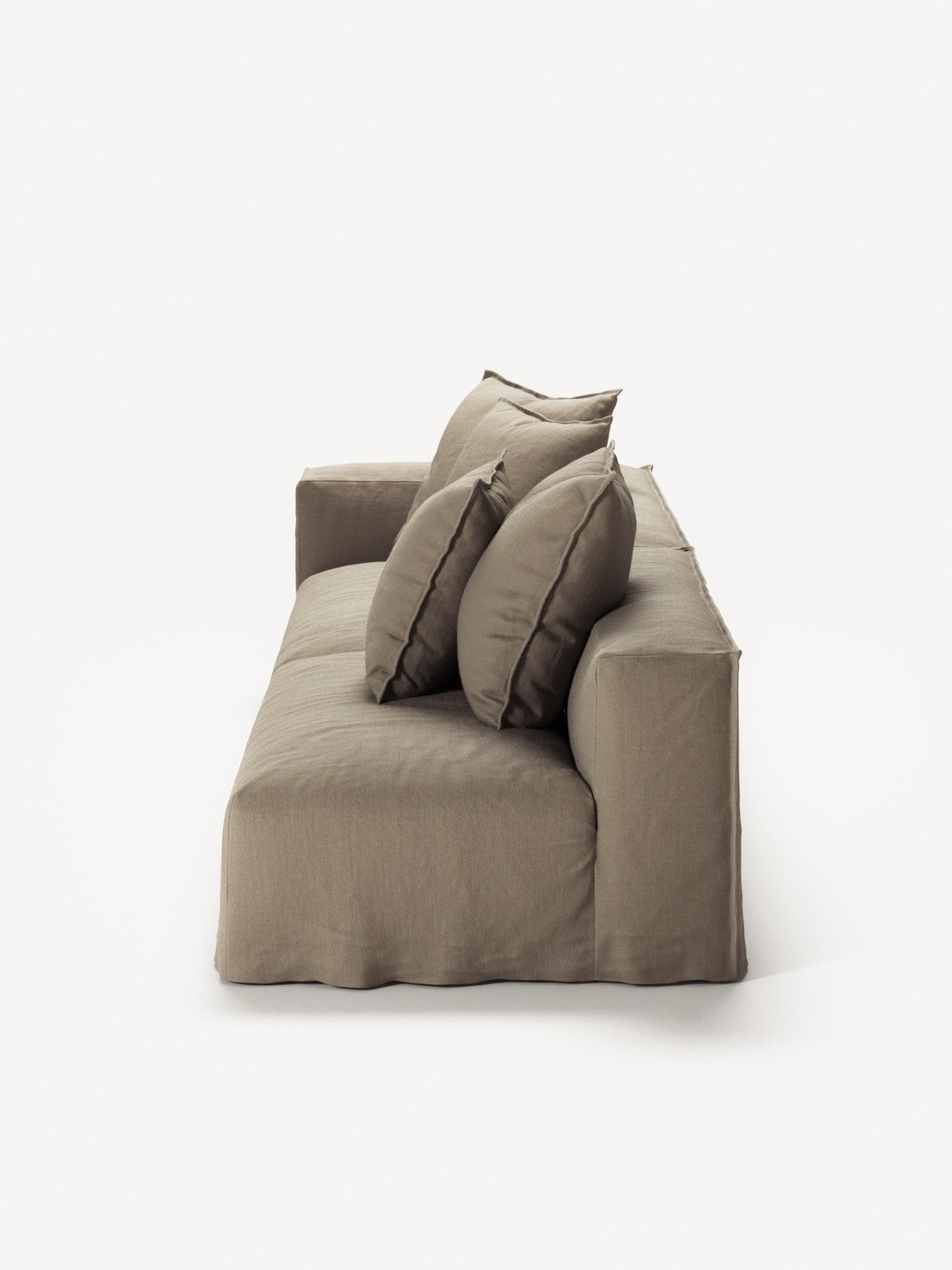 NOMAD - 3 Seat with open end - Right - Pure Linen Natural
