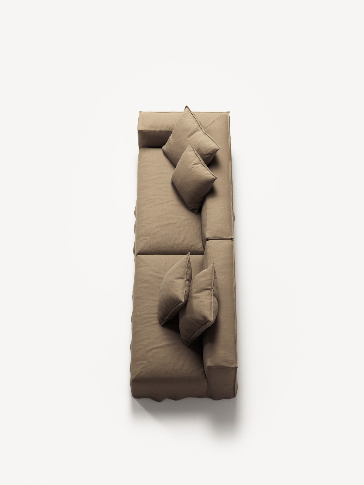 NOMAD - 3 Seat with open end - Right - Pure Linen Natural