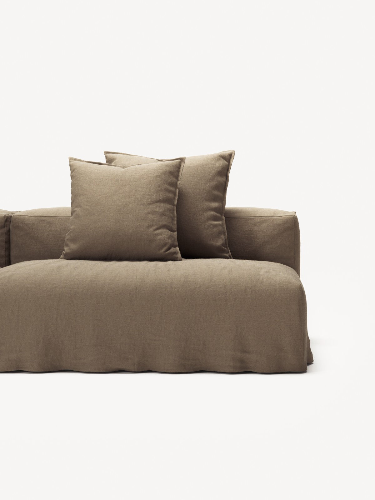 NOMAD - 3 Seat with open end - Right - Pure Linen Natural