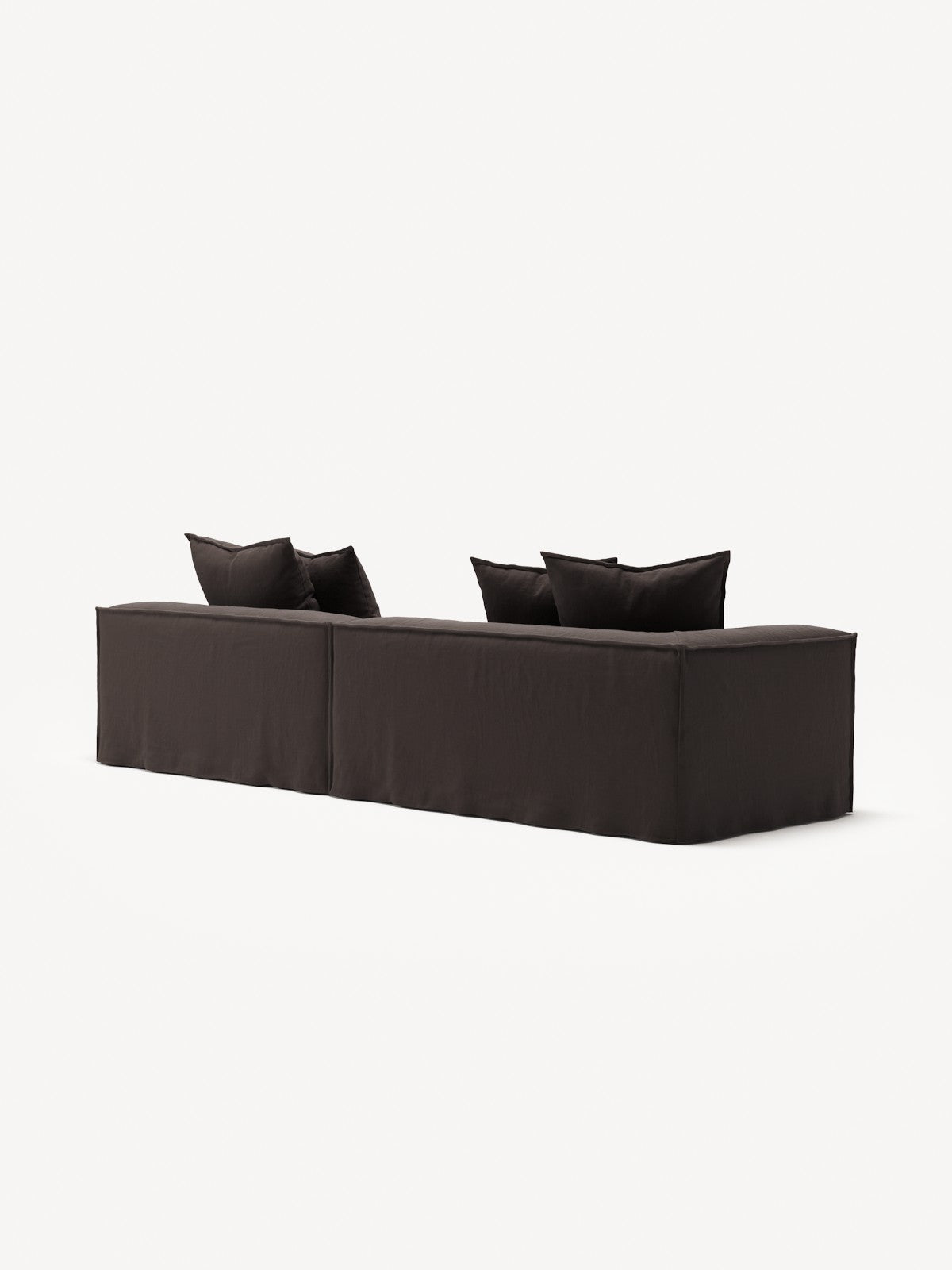 NOMAD - 3 Seat with open end - Right - Pure Linen Truffle Brown