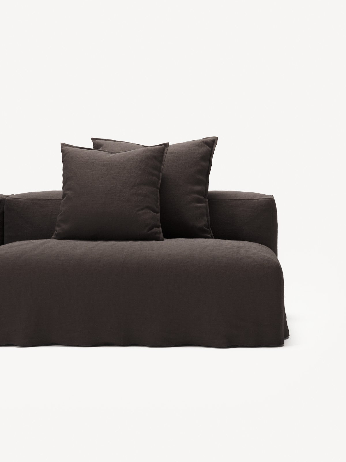 NOMAD - 3 Seat with open end - Right - Pure Linen Truffle Brown