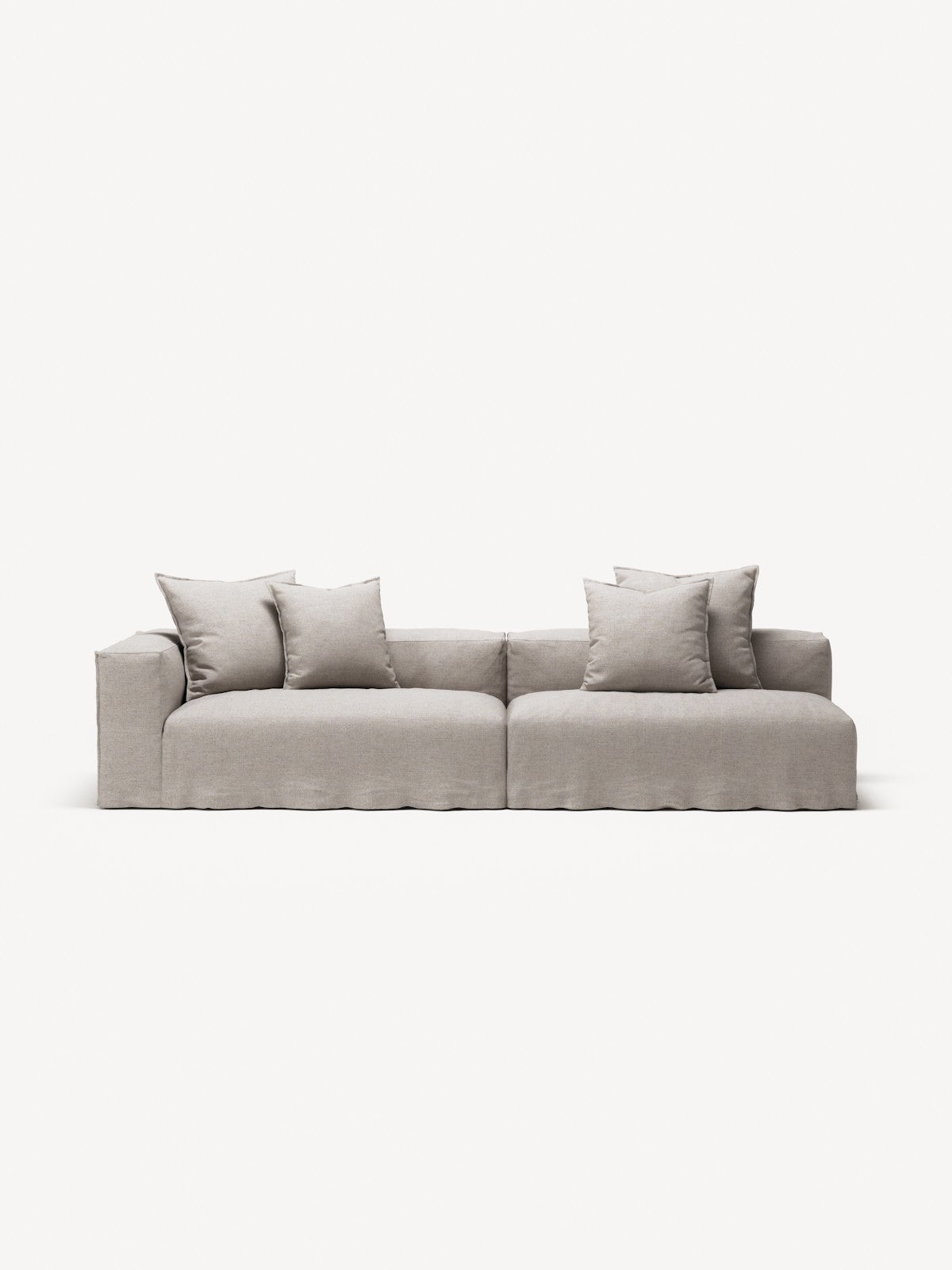 NOMAD - 3 Seat with open end - Right - Textured Blend Beige