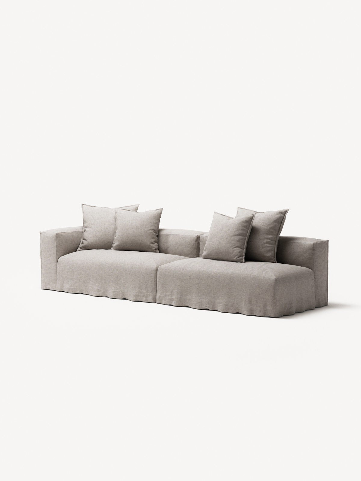 NOMAD - 3 Seat with open end - Right - Textured Blend Beige