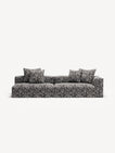 NOMAD - 3 Seat with open end - Left - Chenille Jacquard Zebra Black White
