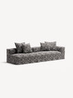 NOMAD - 3 Seat with open end - Left - Chenille Jacquard Zebra Black White