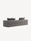 NOMAD - 3 Seat with open end - Left - Chenille Jacquard Zebra Black White