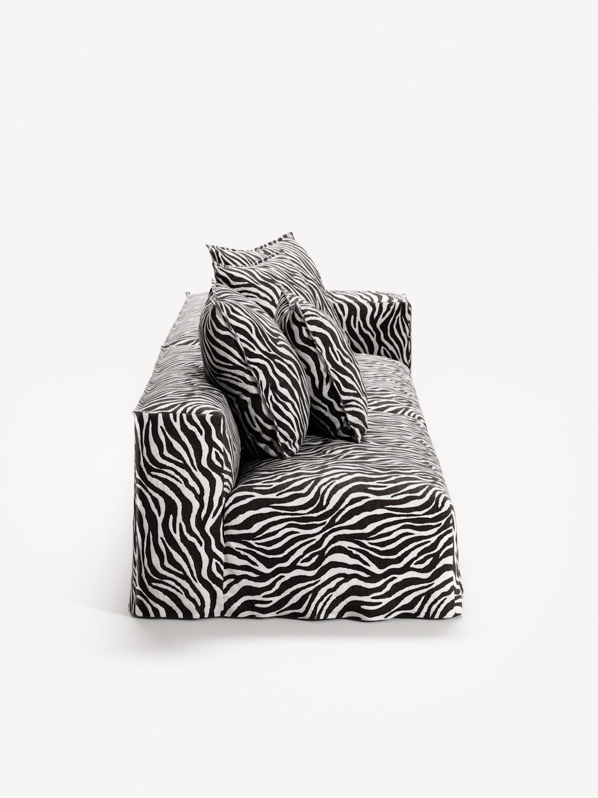 NOMAD - 3 Seat with open end - Left - Chenille Jacquard Zebra Black White