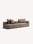 NOMAD - 3 Seat with open end - Left - Chenille Jacquard Zebra Brown White