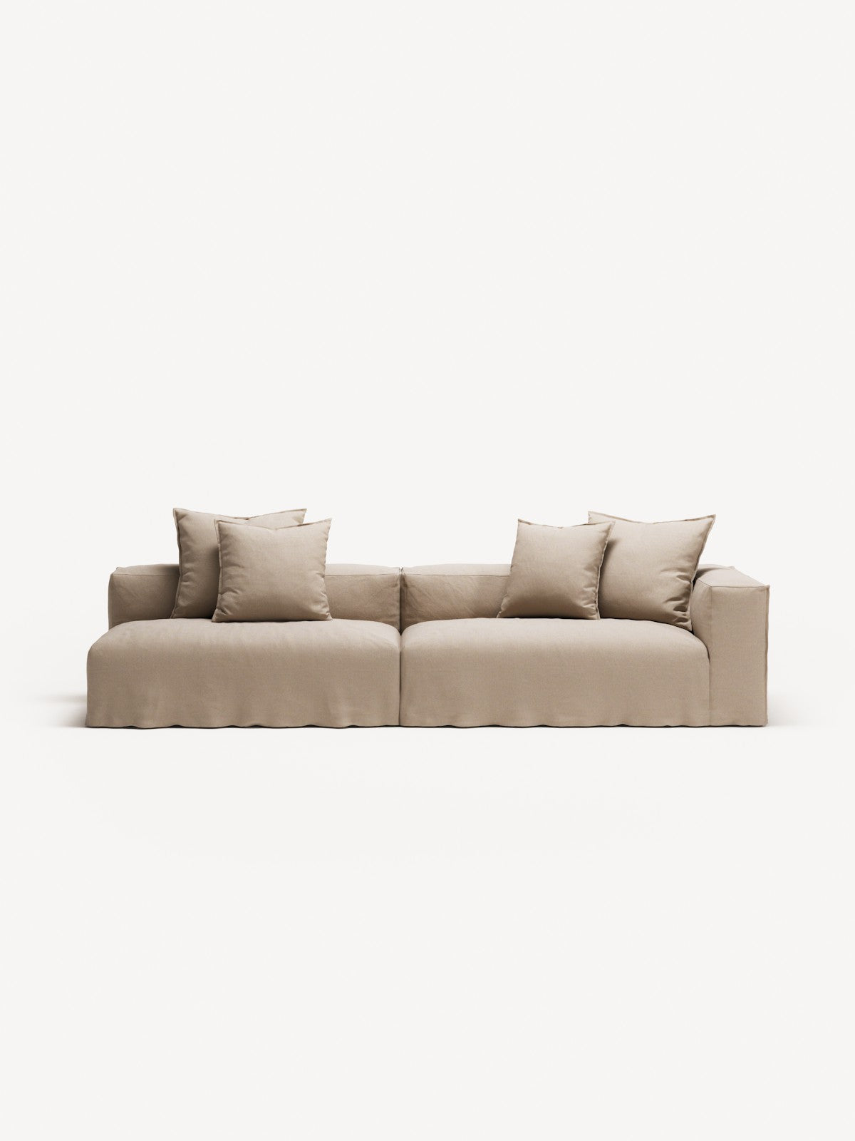 NOMAD - 3 Seat with open end - Left - Brushed Cotton Sandy Beige