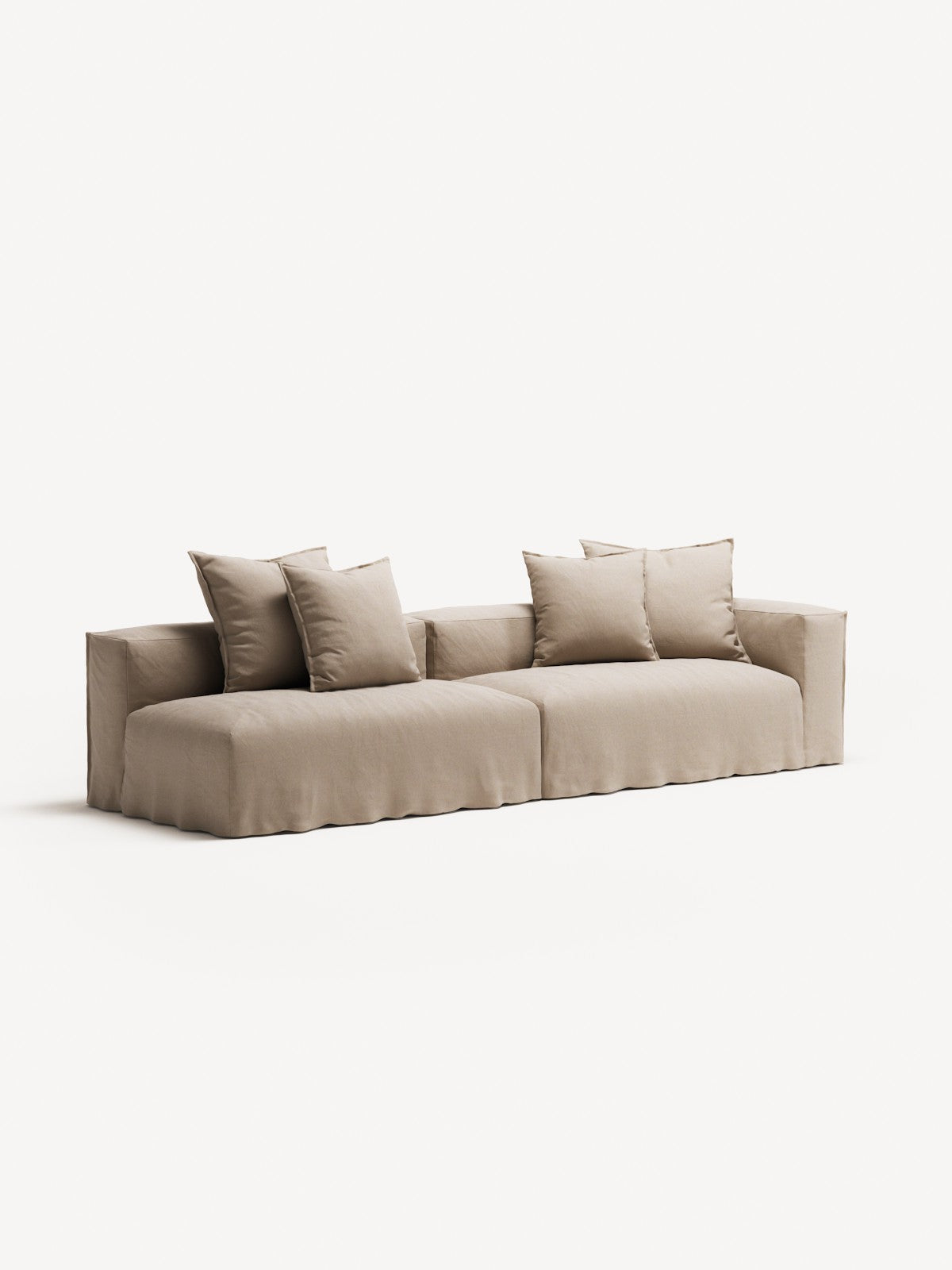 NOMAD - 3 Seat with open end - Left - Brushed Cotton Sandy Beige