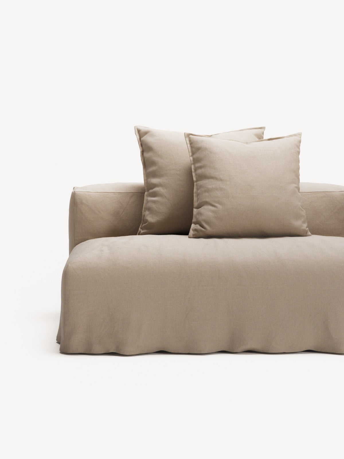 NOMAD - 3 Seat with open end - Left - Brushed Cotton Sandy Beige