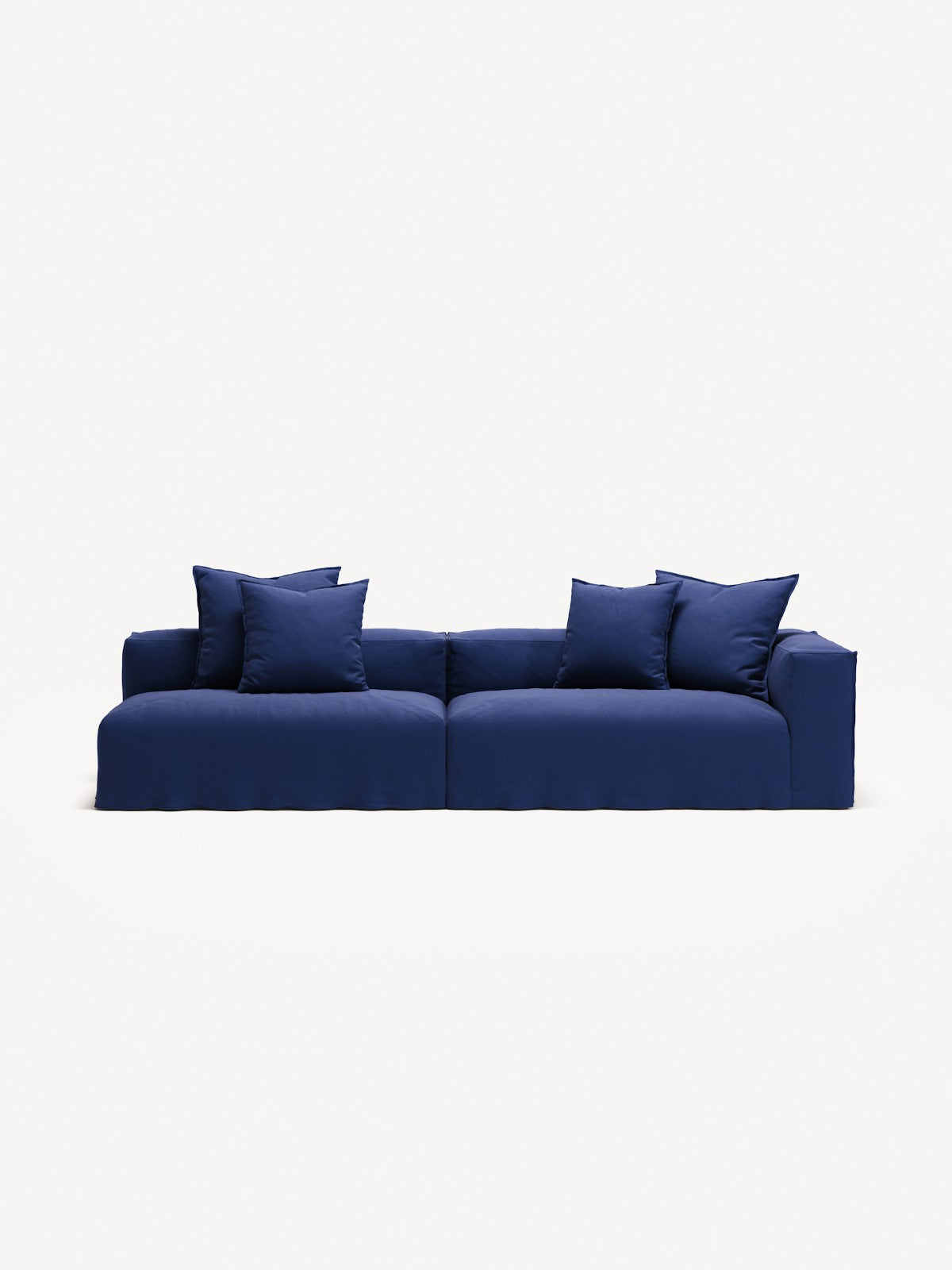 NOMAD - 3 Seat with open end - Left - Brushed Cotton Dark Blue