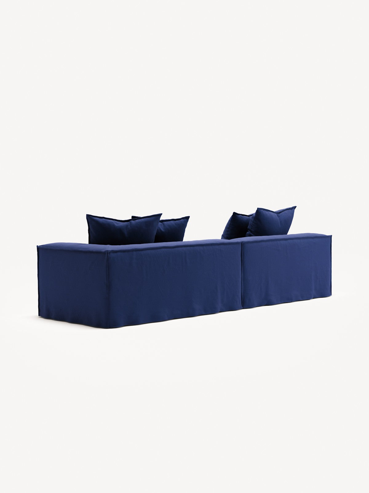 NOMAD - 3 Seat with open end - Left - Brushed Cotton Dark Blue