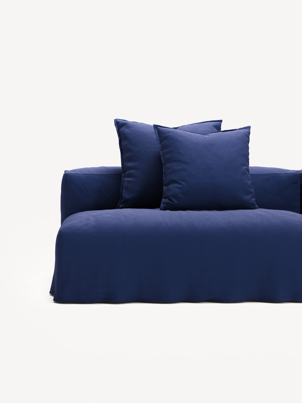 NOMAD - 3 Seat with open end - Left - Brushed Cotton Dark Blue