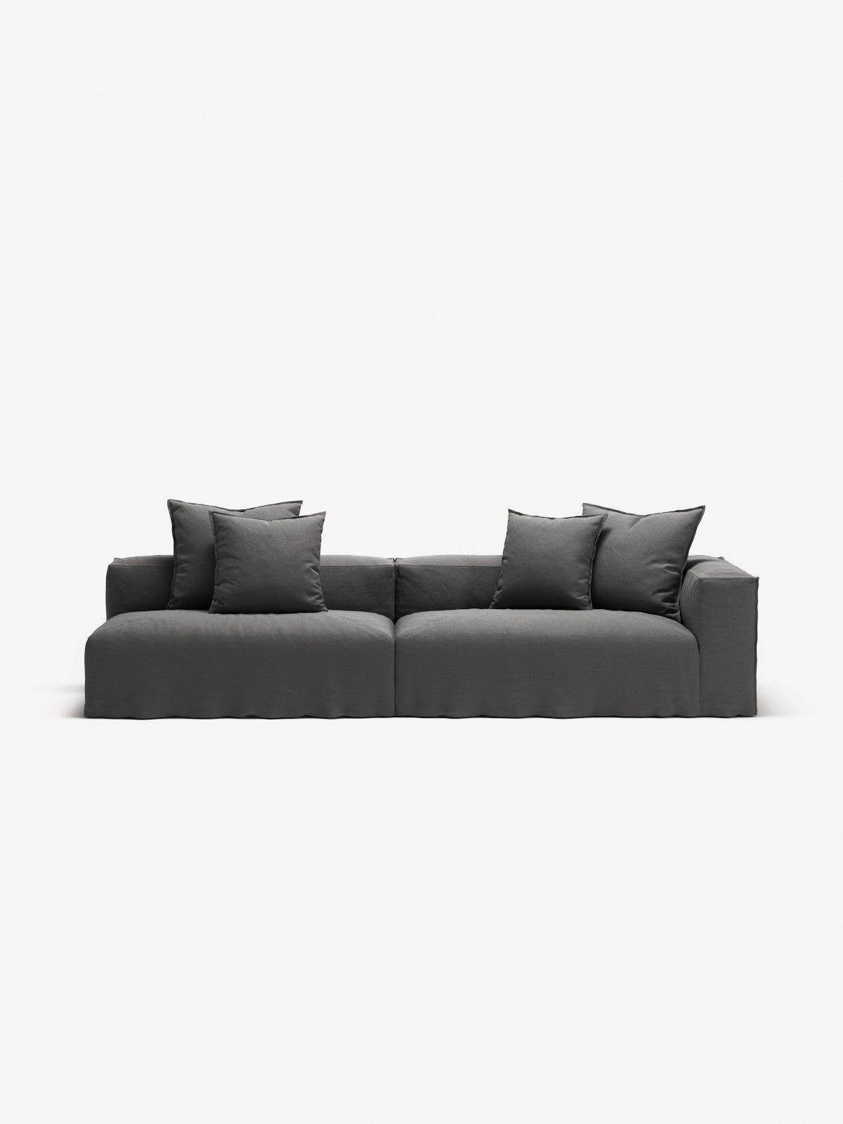 NOMAD - 3 Seat with open end - Left - Brushed Cotton Dark Gray