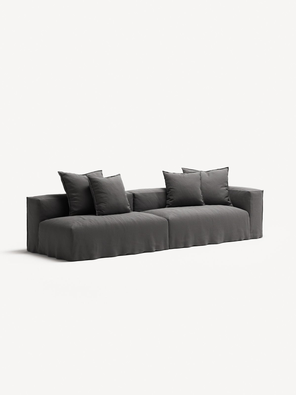 NOMAD - 3 Seat with open end - Left - Brushed Cotton Dark Gray