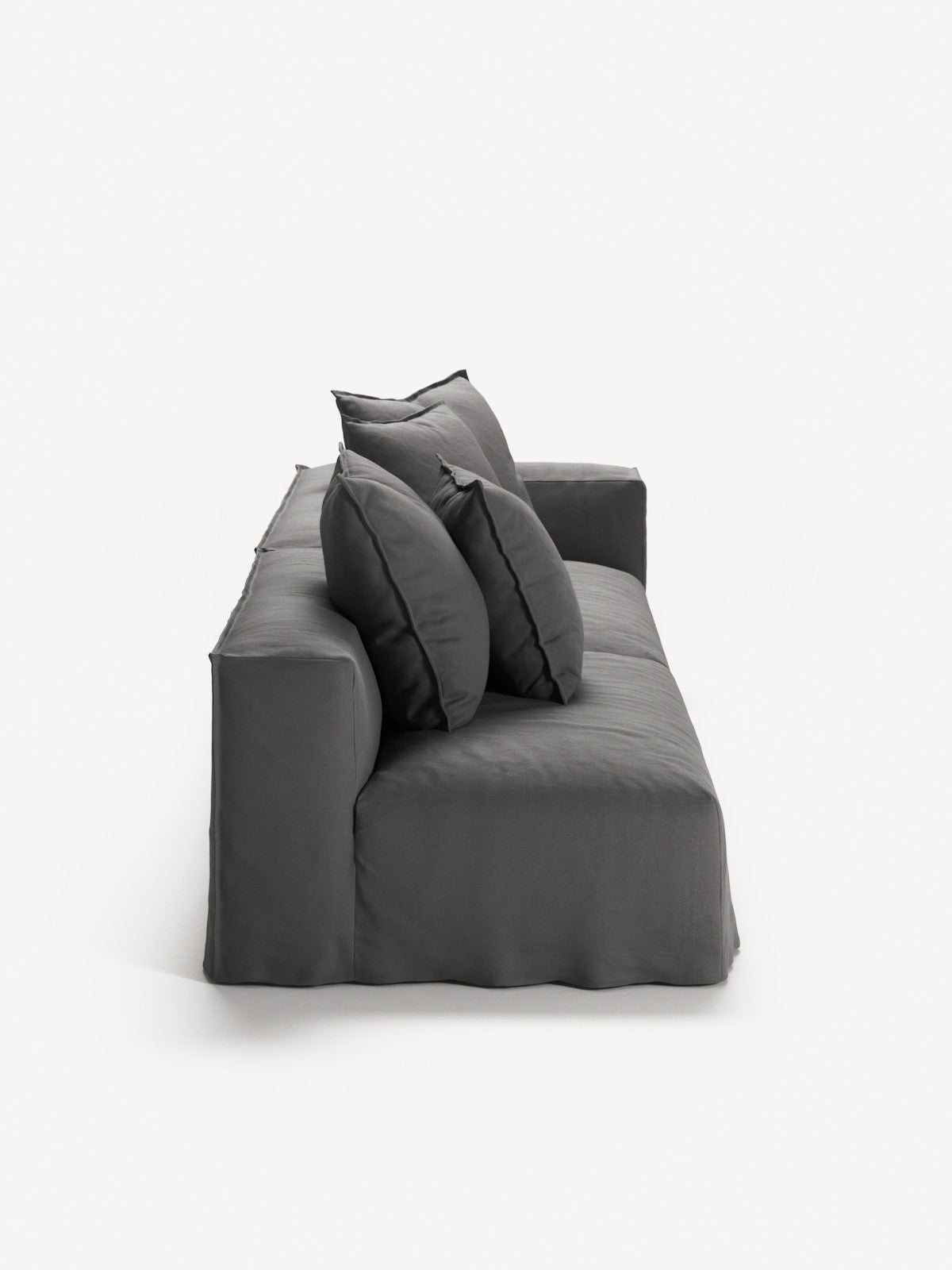 NOMAD - 3 Seat with open end - Left - Brushed Cotton Dark Gray