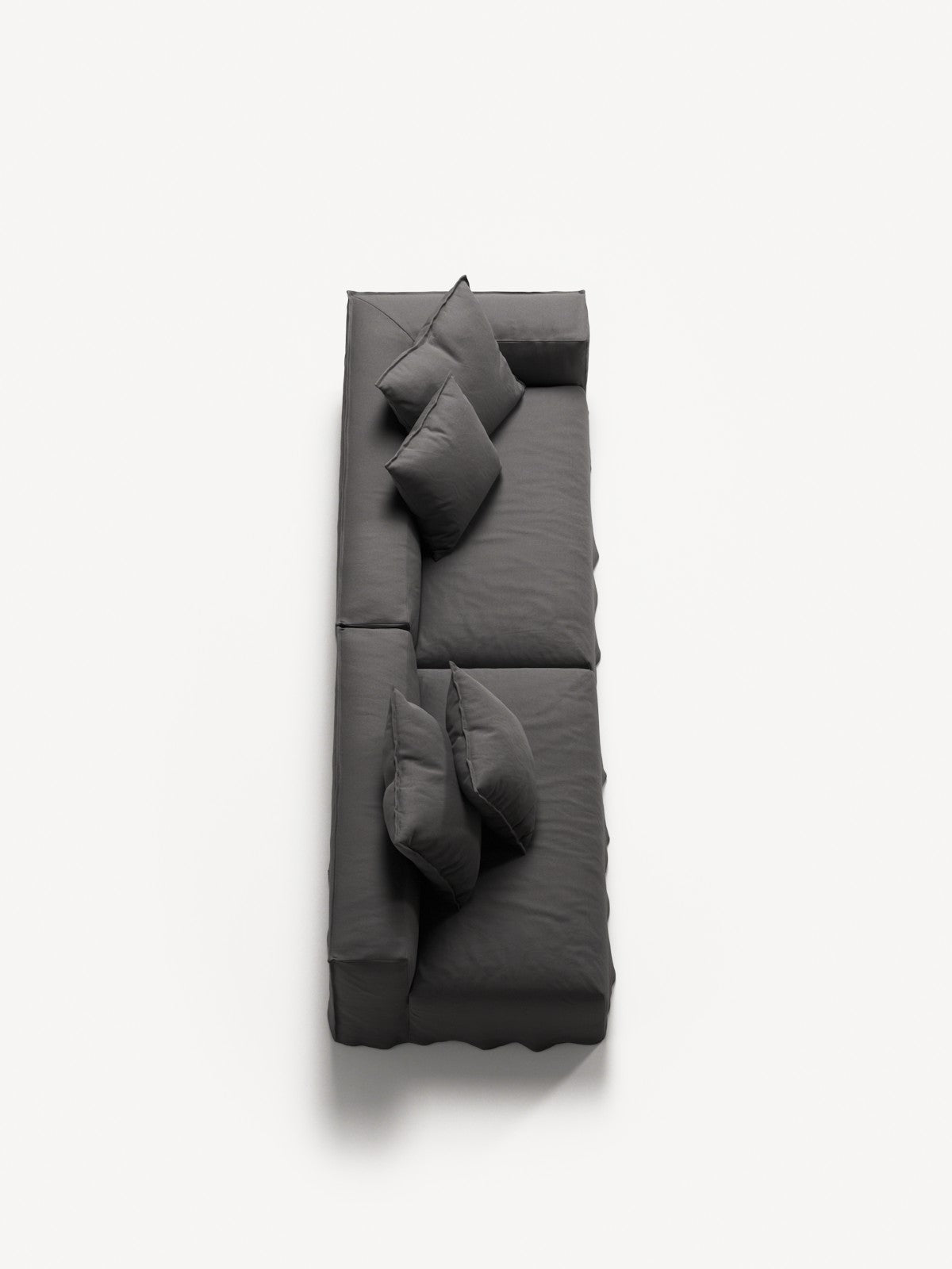 NOMAD - 3 Seat with open end - Left - Brushed Cotton Dark Gray