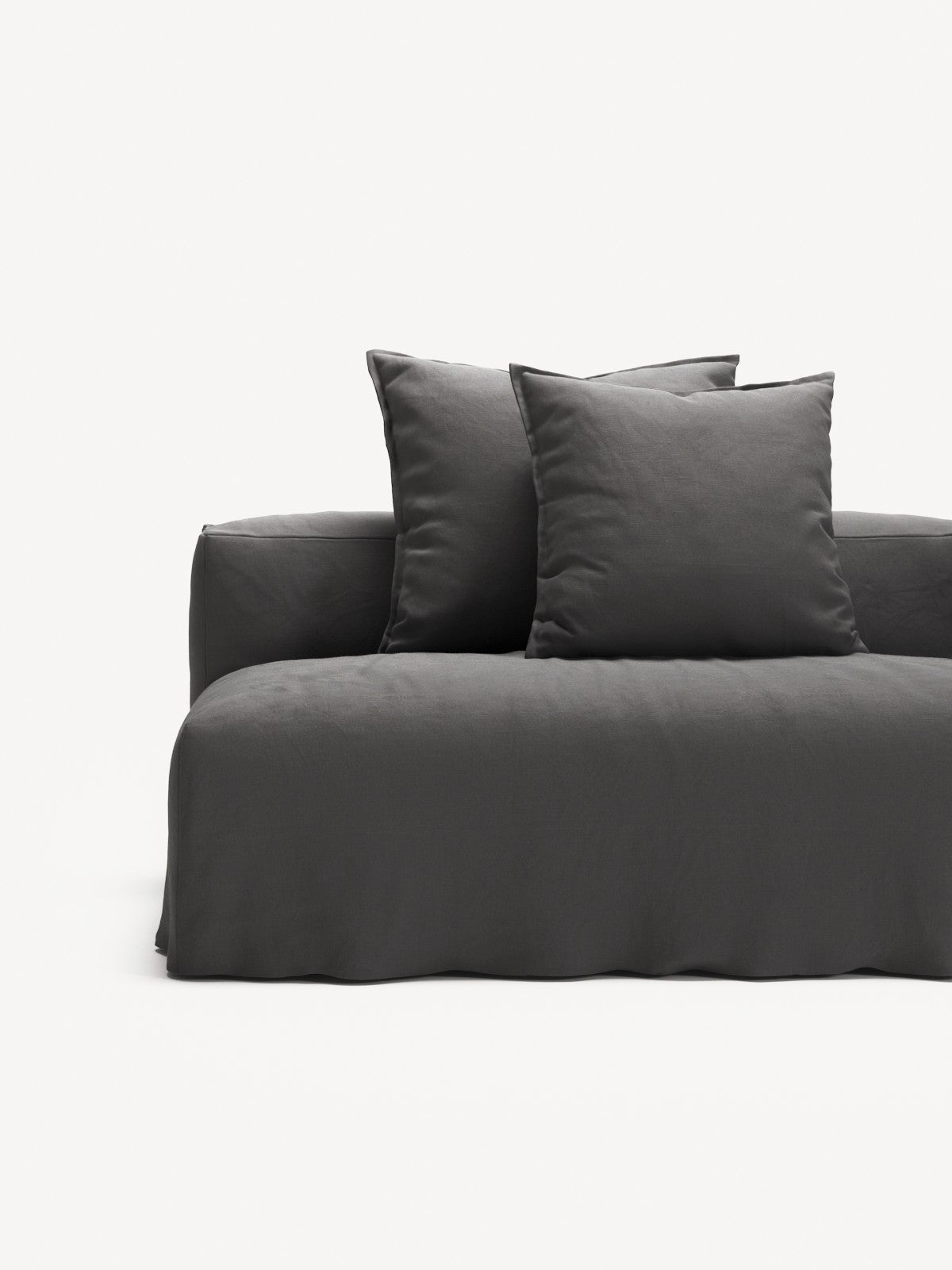 NOMAD - 3 Seat with open end - Left - Brushed Cotton Dark Gray