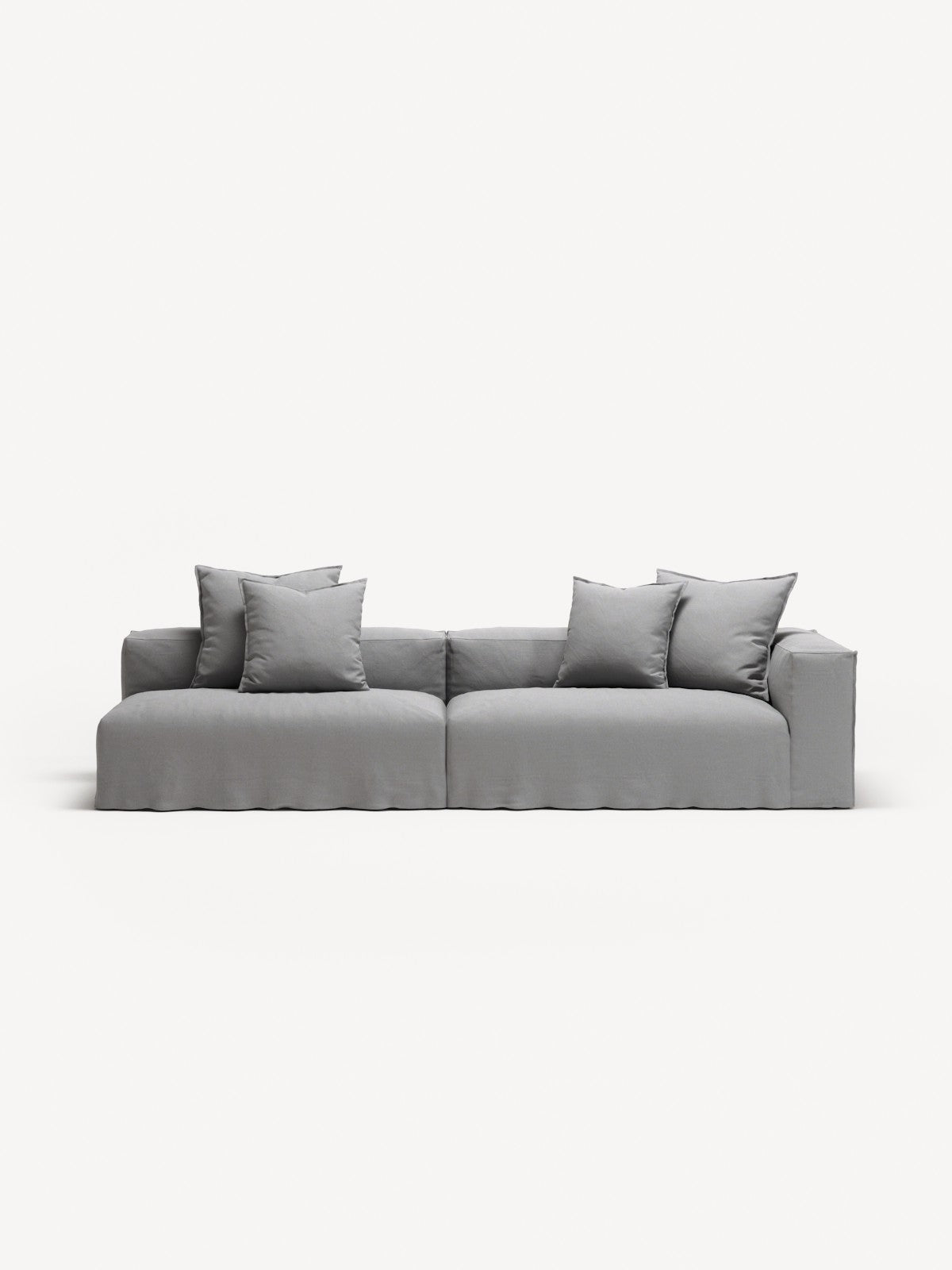 NOMAD - 3 Seat with open end - Left - Brushed Cotton Light Gray