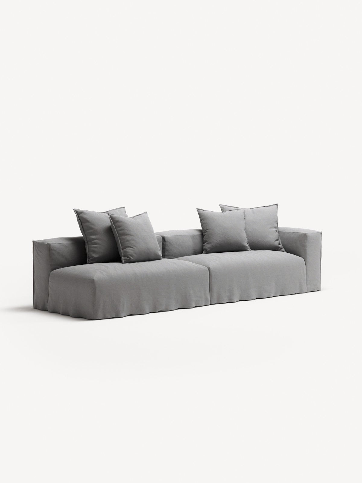 NOMAD - 3 Seat with open end - Left - Brushed Cotton Light Gray