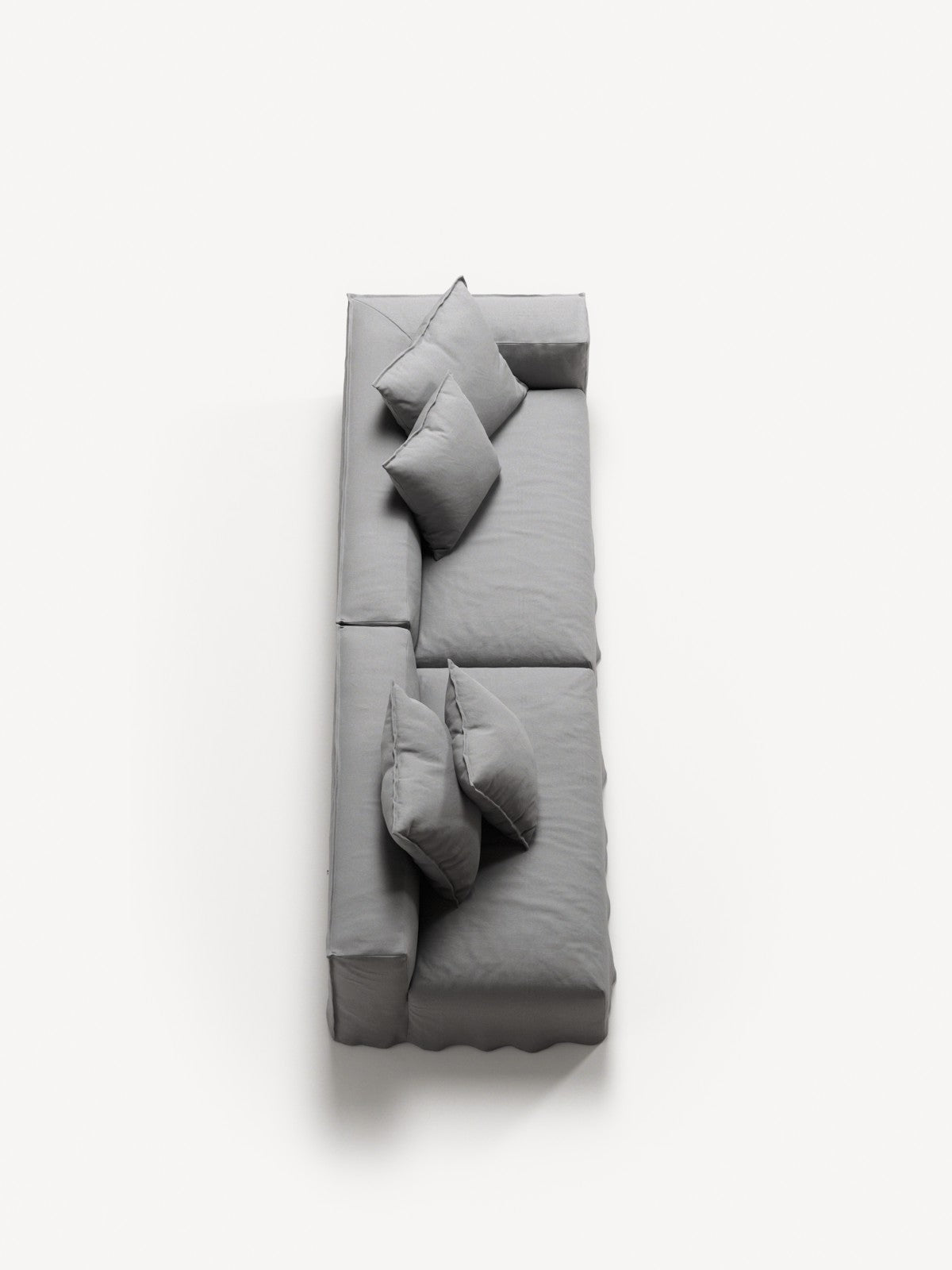 NOMAD - 3 Seat with open end - Left - Brushed Cotton Light Gray