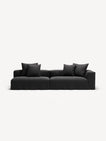 NOMAD - 3 Seat with open end - Left - Pure Linen Dark Charcoal