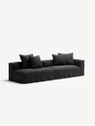 NOMAD - 3 Seat with open end - Left - Pure Linen Dark Charcoal