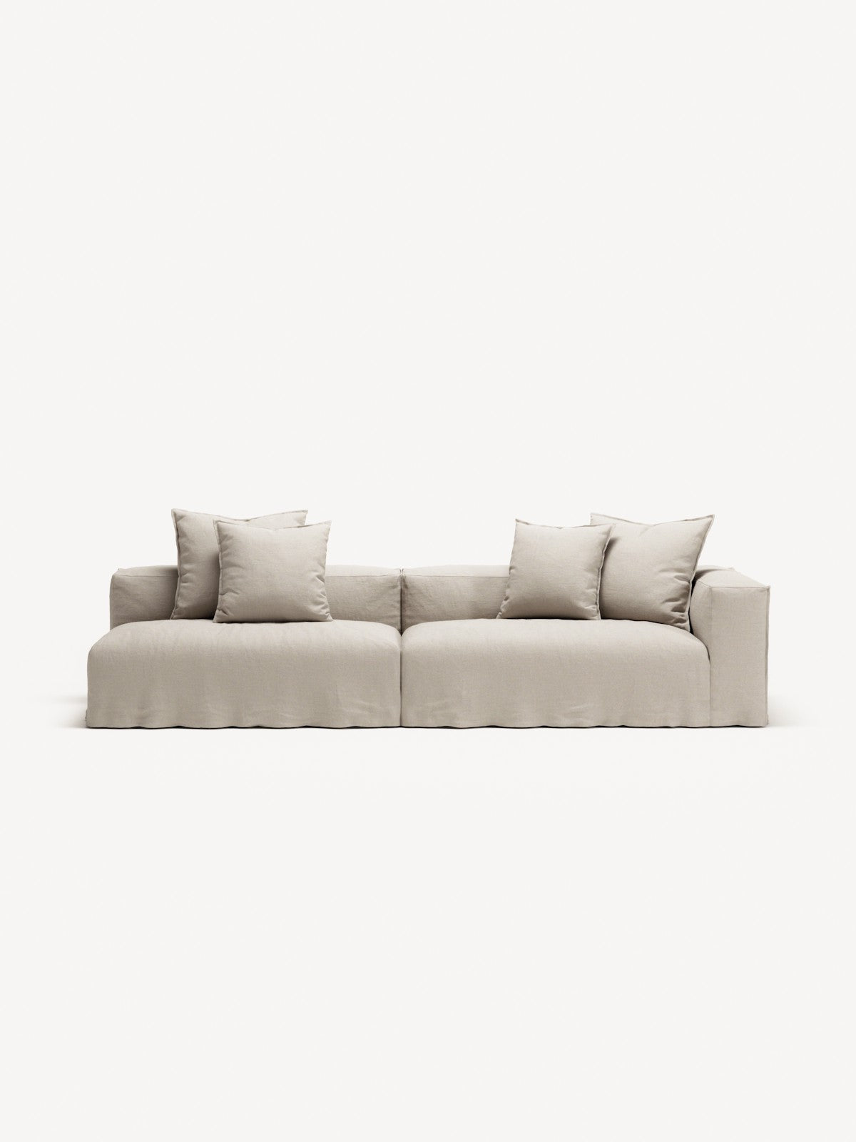 NOMAD - 3 Seat with open end - Left - Pure Linen Off-White