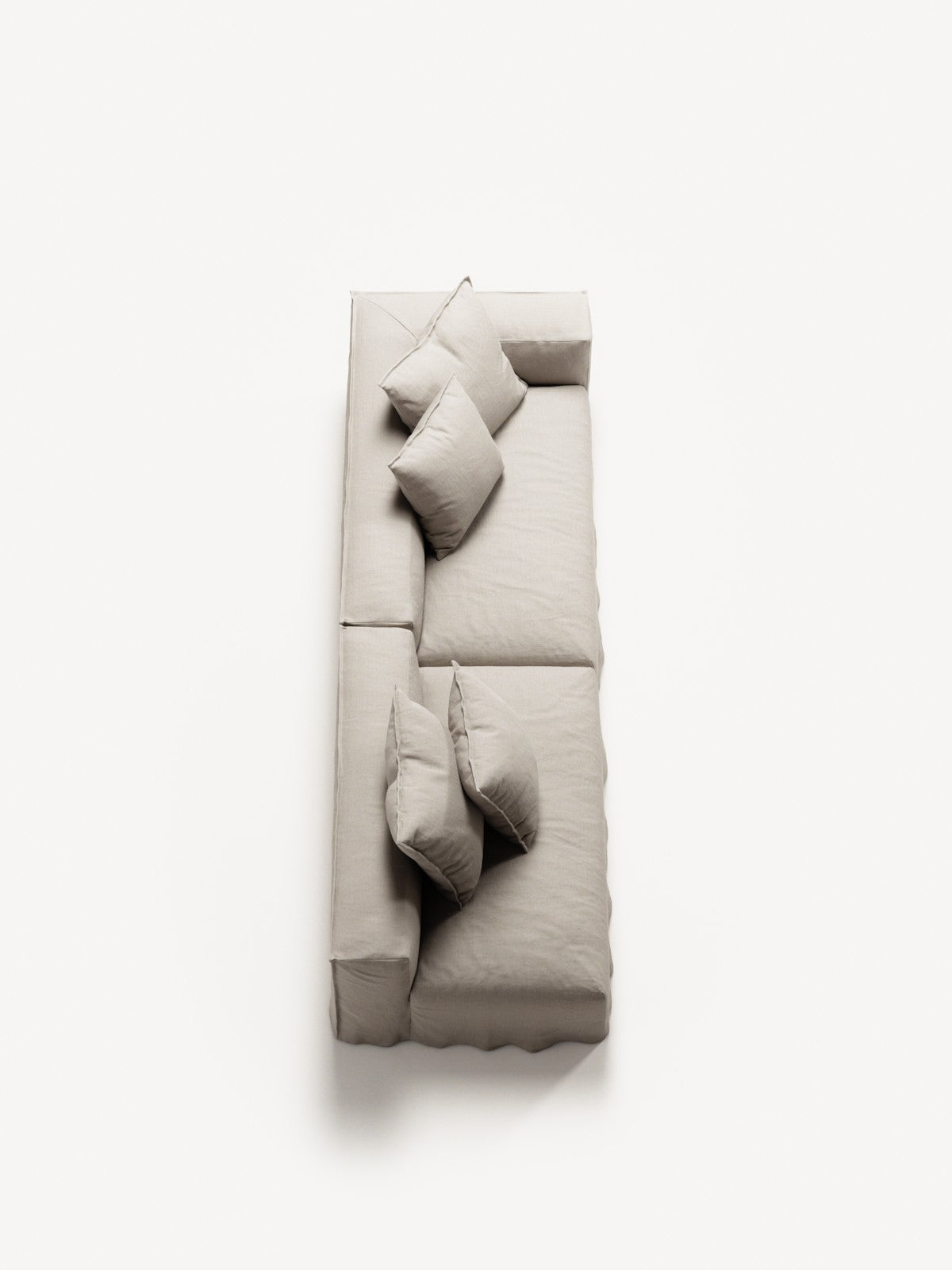 NOMAD - 3 Seat with open end - Left - Pure Linen Off-White
