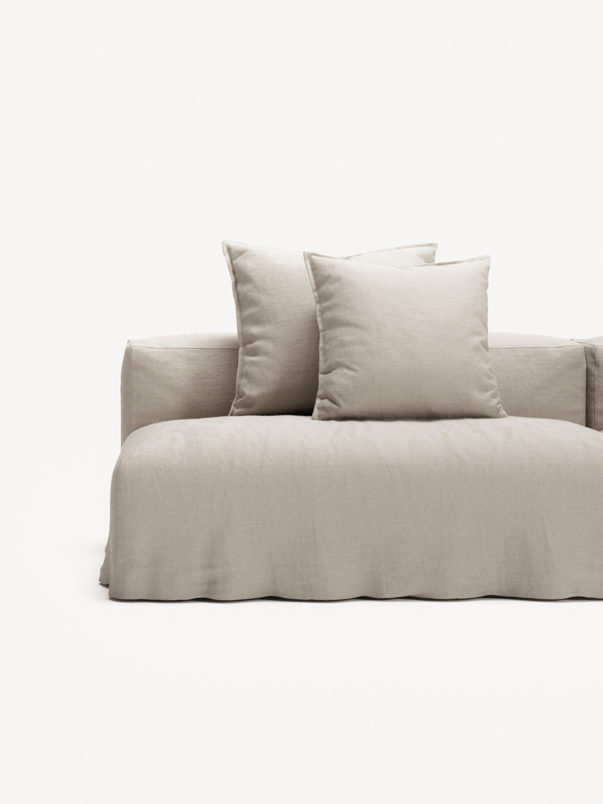 NOMAD - 3 Seat with open end - Left - Pure Linen Off-White