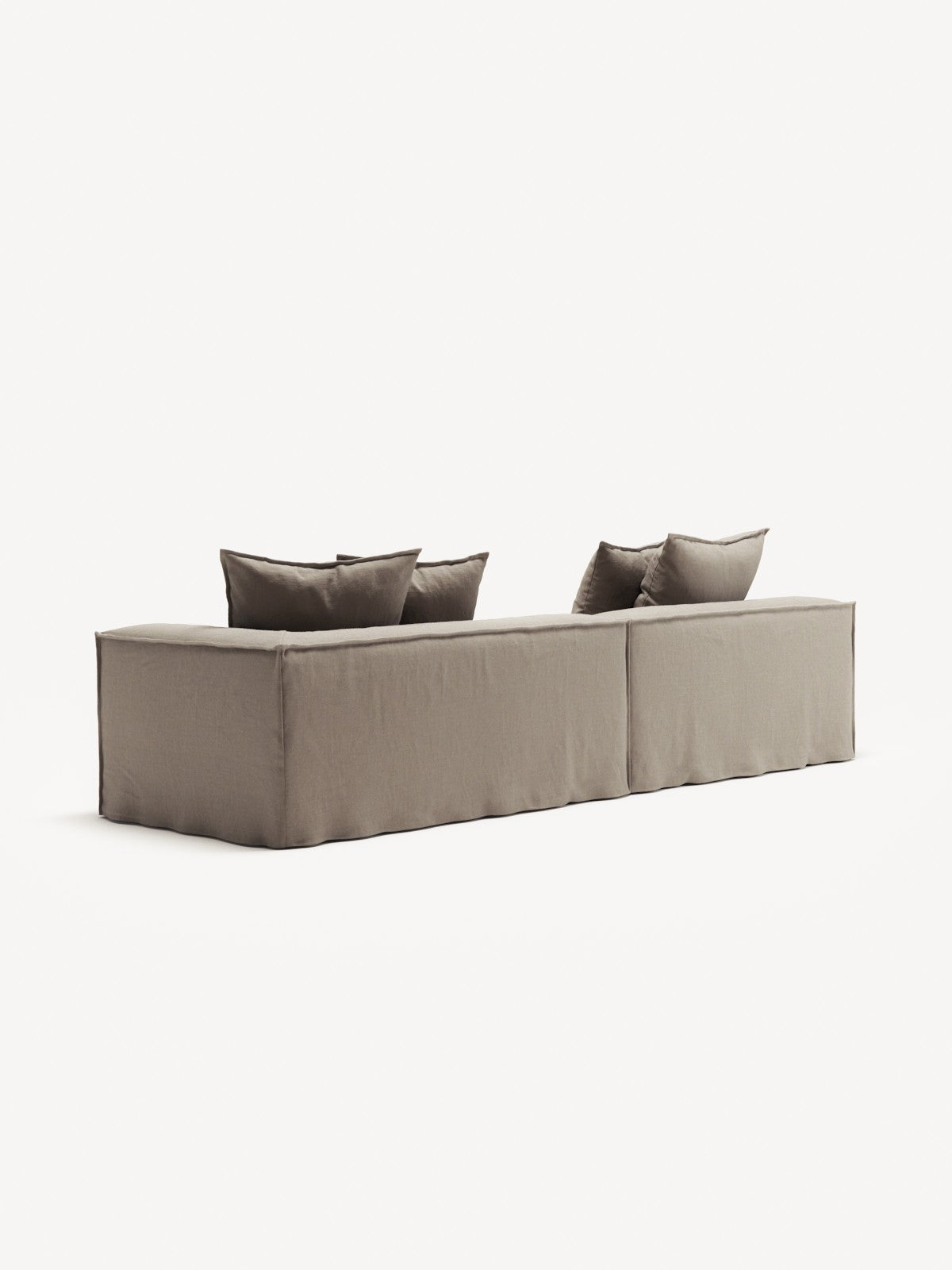 NOMAD - 3 Seat with open end - Left - Pure Linen Pale Gray