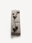 NOMAD - 3 Seat with open end - Left - Pure Linen Pale Gray