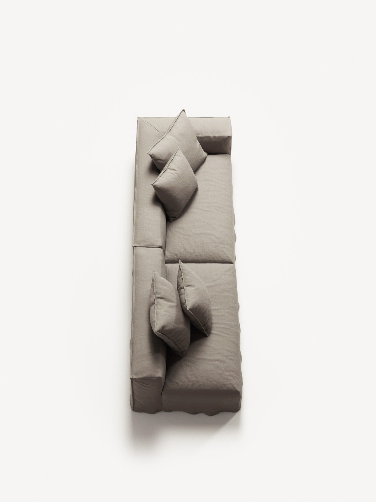 NOMAD - 3 Seat with open end - Left - Pure Linen Pale Gray