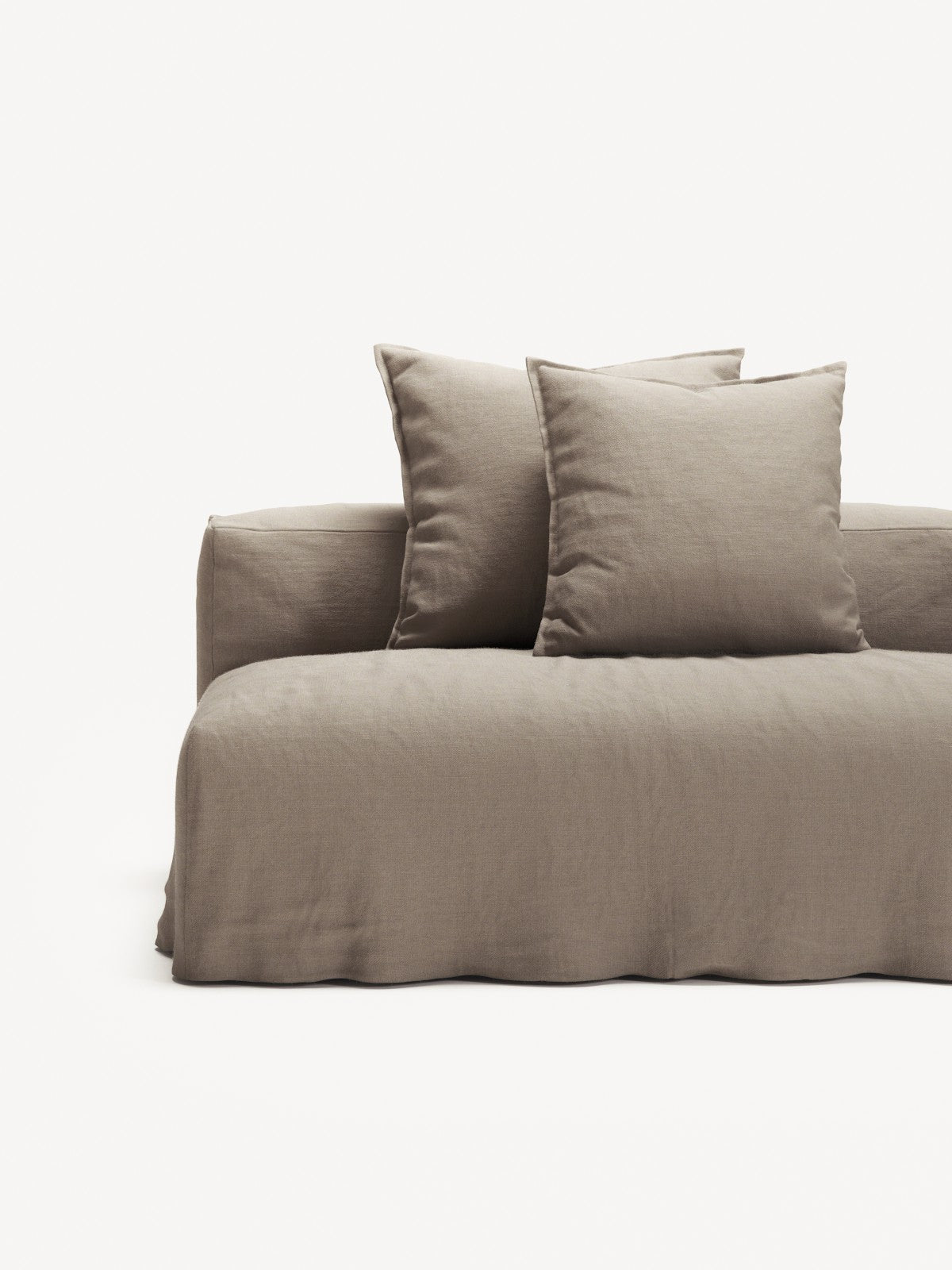 NOMAD - 3 Seat with open end - Left - Pure Linen Pale Gray
