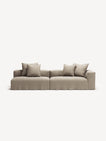 NOMAD - 3 Seat with open end - Left - Pure Linen Sandy Beige