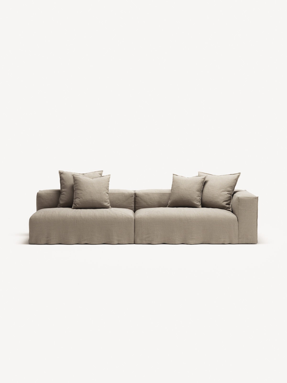 NOMAD - 3 Seat with open end - Left - Pure Linen Sandy Beige