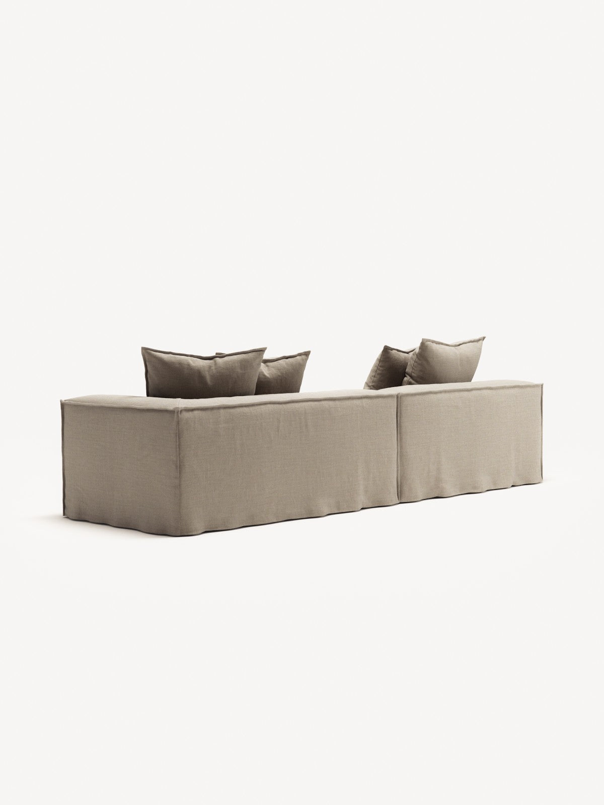 NOMAD - 3 Seat with open end - Left - Pure Linen Sandy Beige