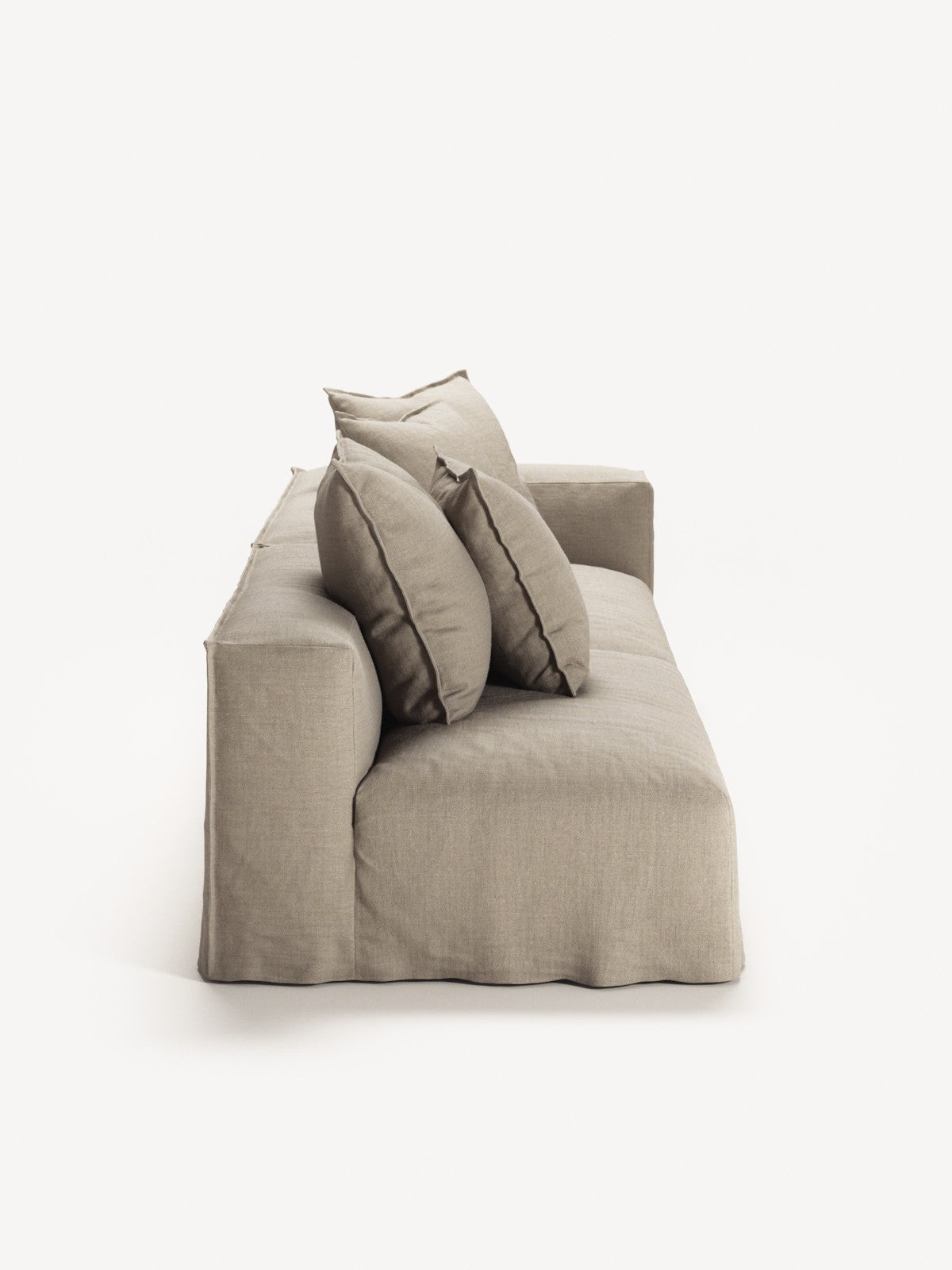 NOMAD - 3 Seat with open end - Left - Pure Linen Sandy Beige