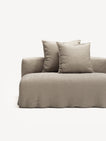 NOMAD - 3 Seat with open end - Left - Pure Linen Sandy Beige