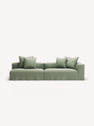 NOMAD - 3 Seat with open end - Left - Pure Linen Vivid Green
