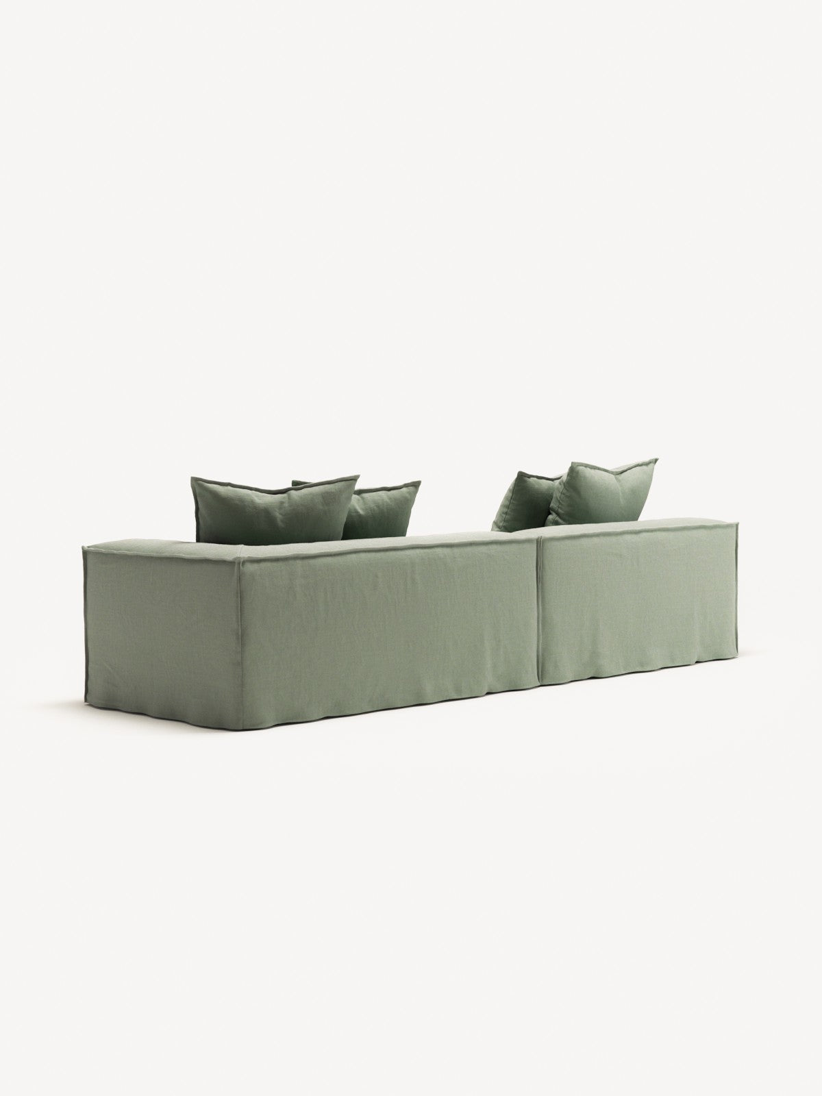 NOMAD - 3 Seat with open end - Left - Pure Linen Vivid Green