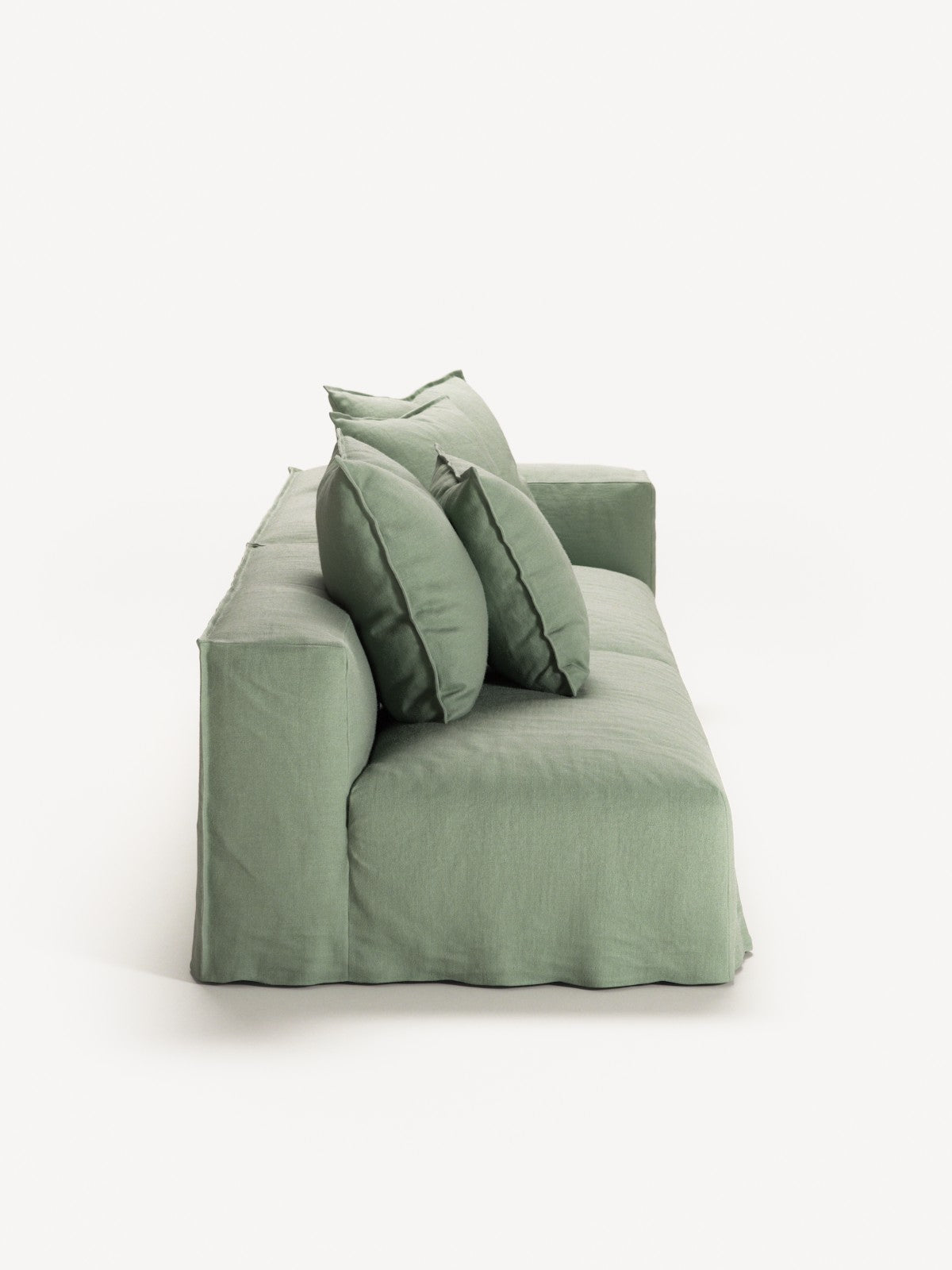 NOMAD - 3 Seat with open end - Left - Pure Linen Vivid Green